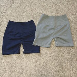 Alphalete Navy and Gray Shorts Set